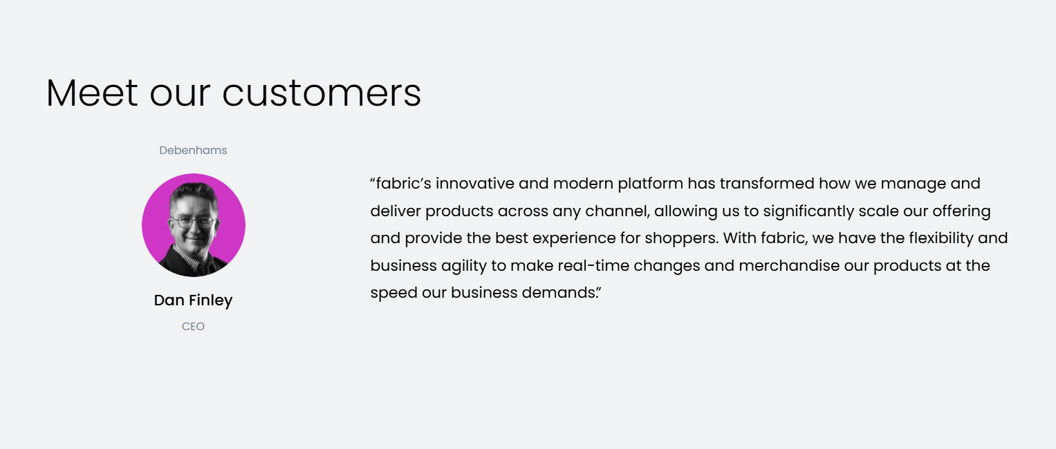 Testimonials Section @Fabric