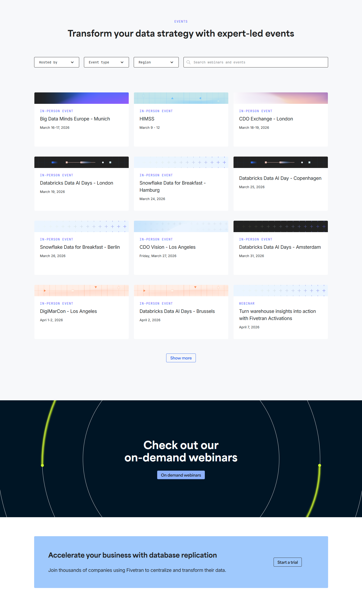 Events / Webinars @Fivetran