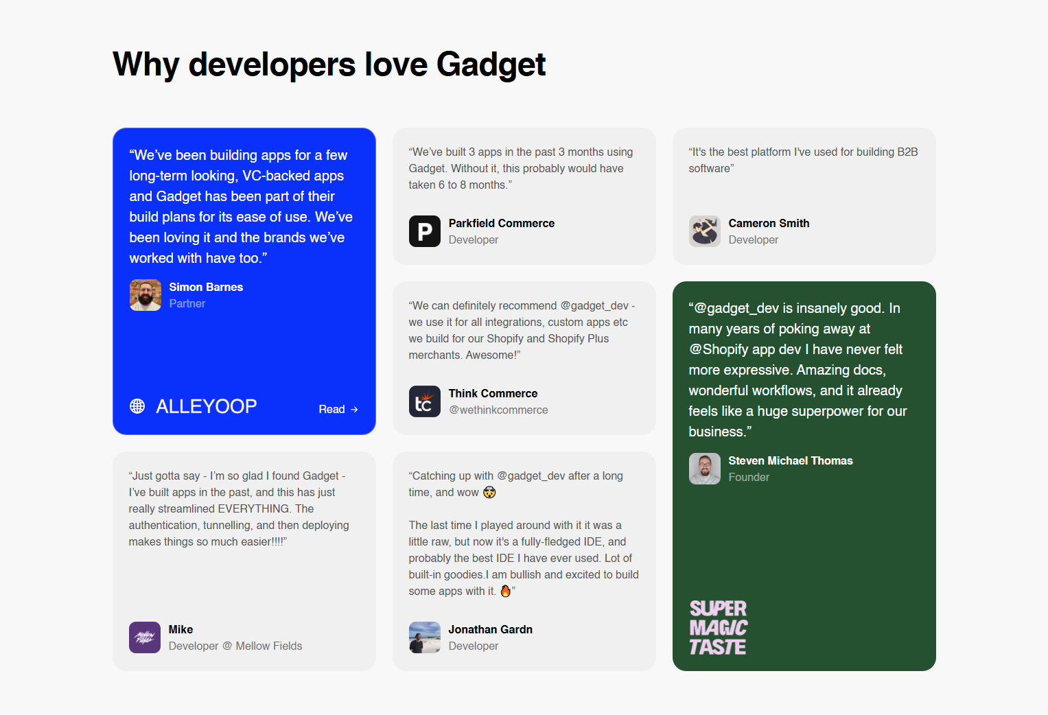 Testimonials Section @Gadget