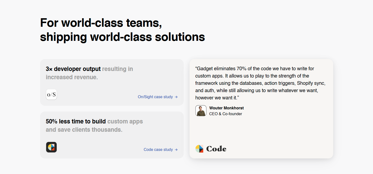 Testimonials Section @Gadget