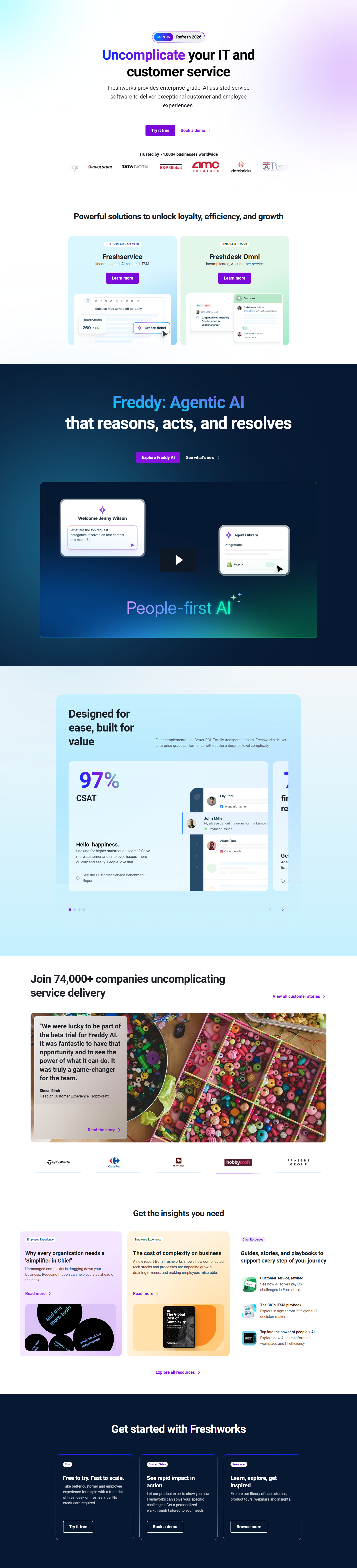 Landing Page @Freshworks