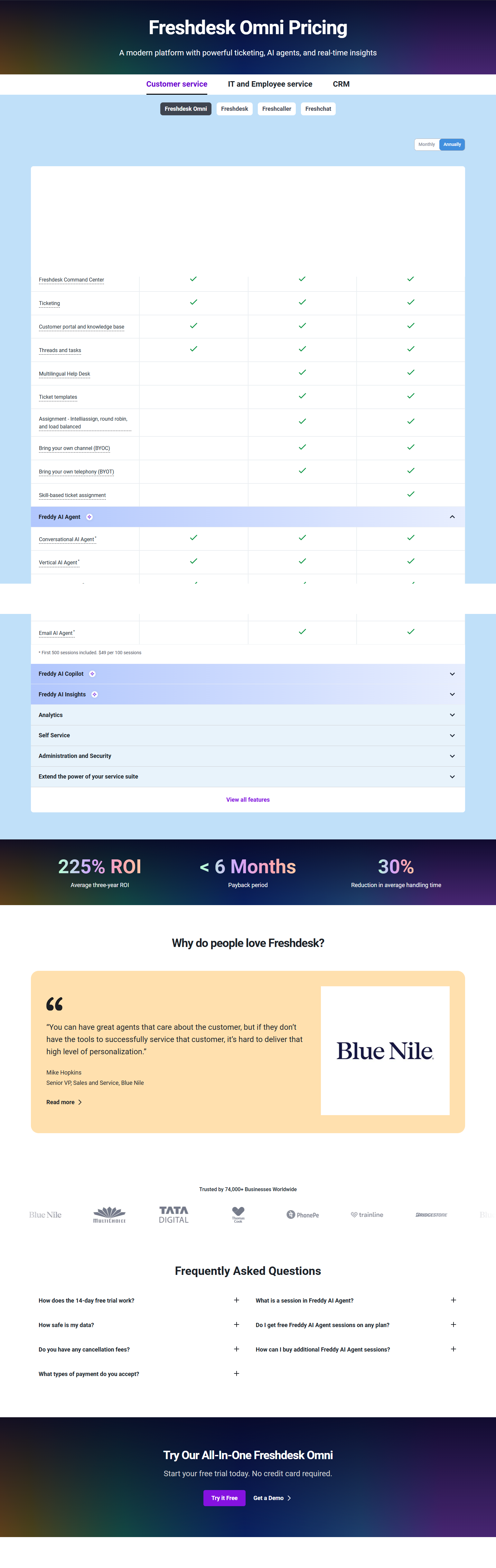 Pricing Page @Freshworks