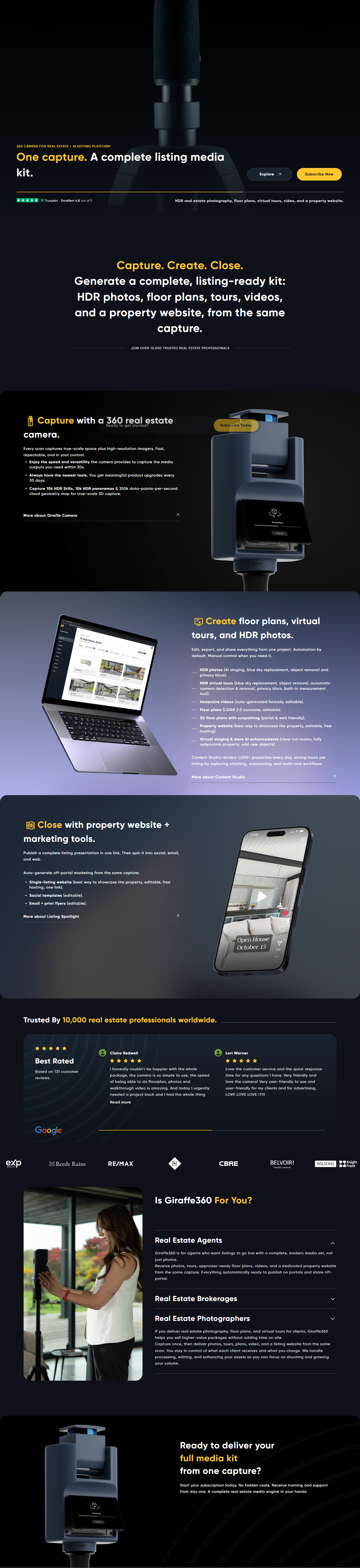 Landing Page @Giraffe360