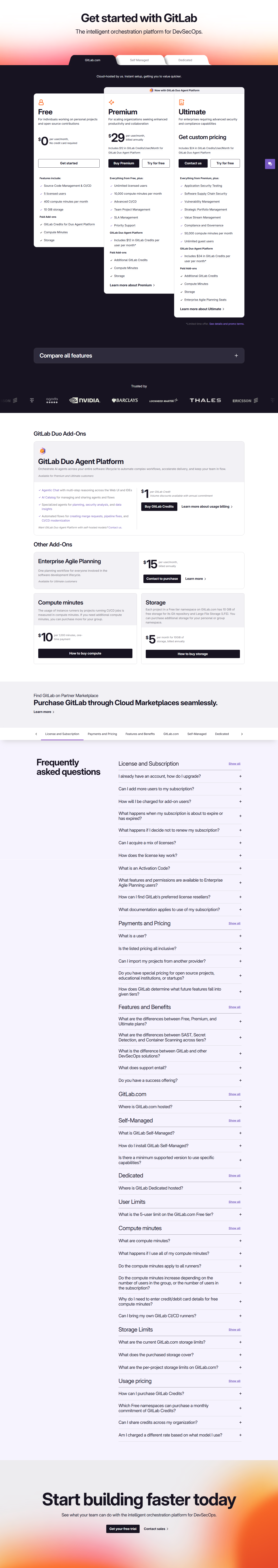 Pricing Page @GitLab