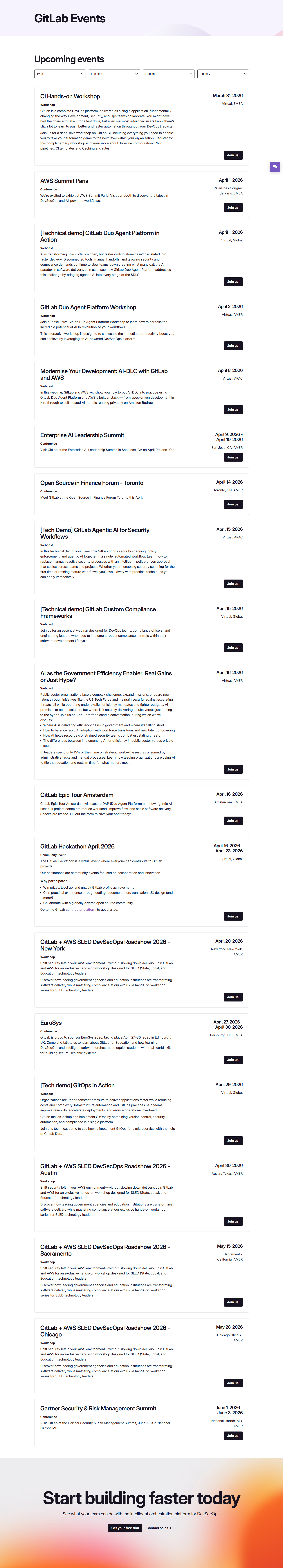 Events / Webinars @GitLab