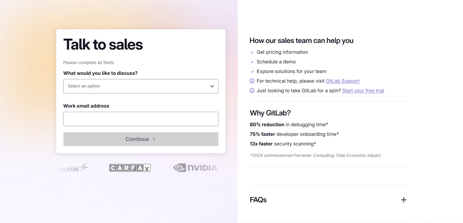 Contact Sales @GitLab