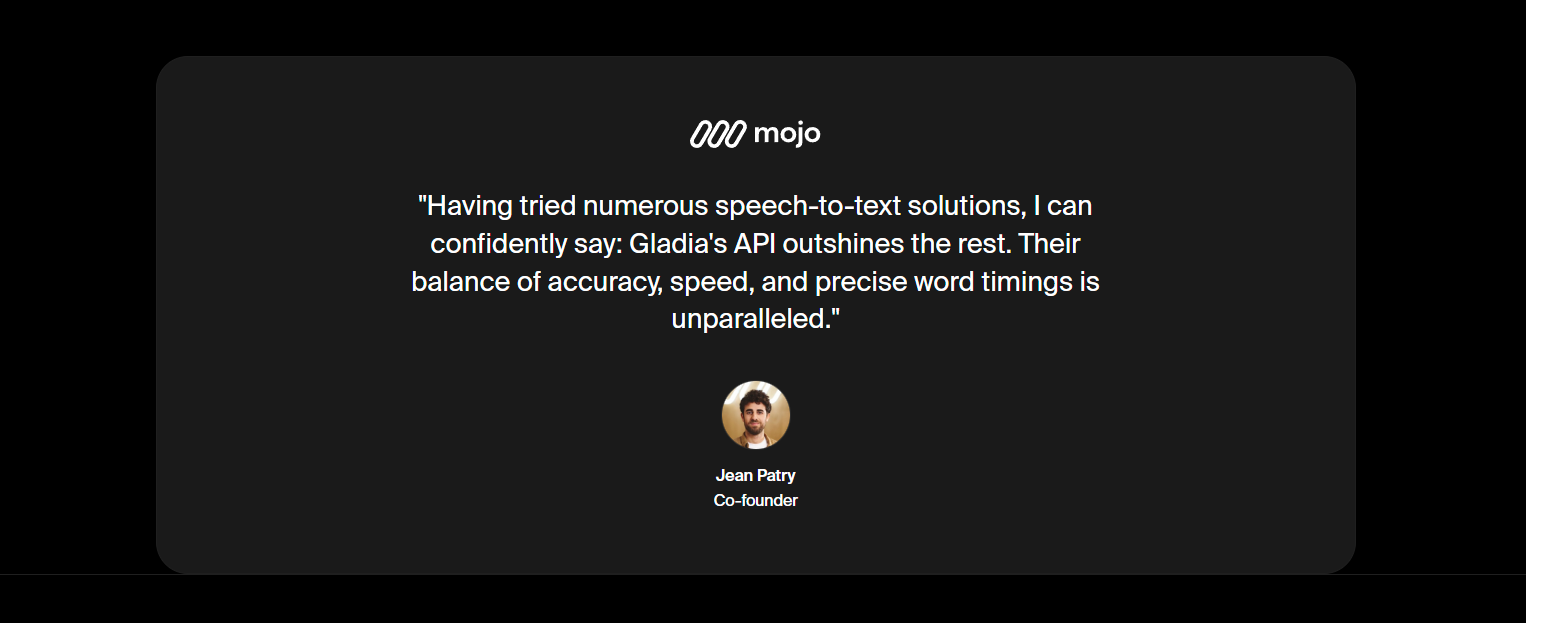 Testimonials Section @Gladia