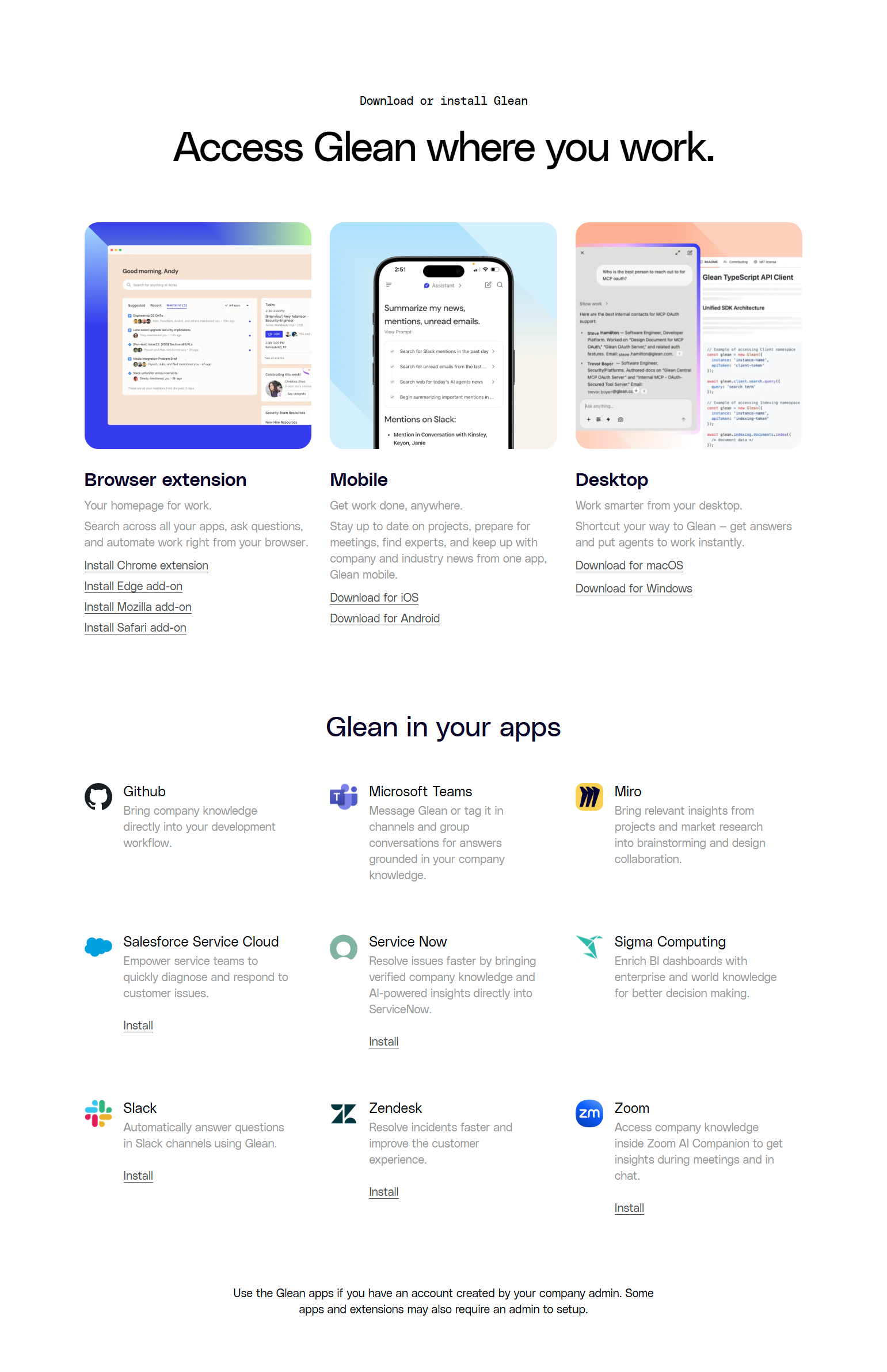 Download Page @Glean
