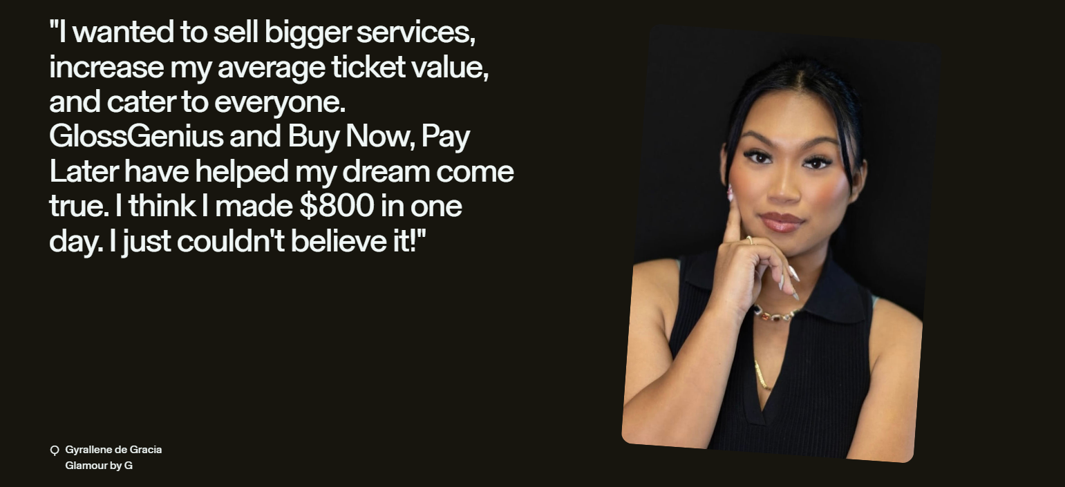 Testimonials Section @GlossGenius