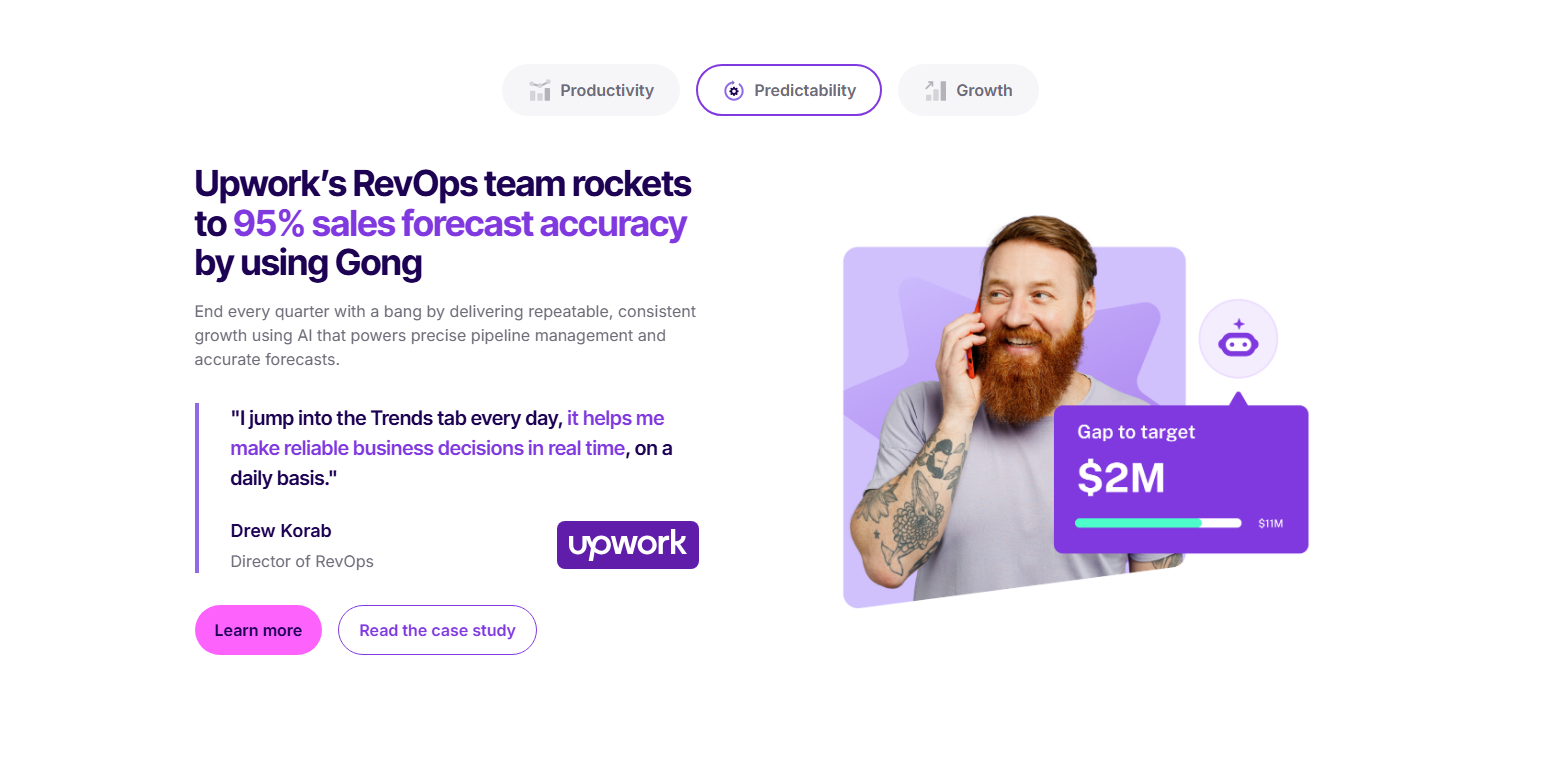 Testimonials Section @Gong