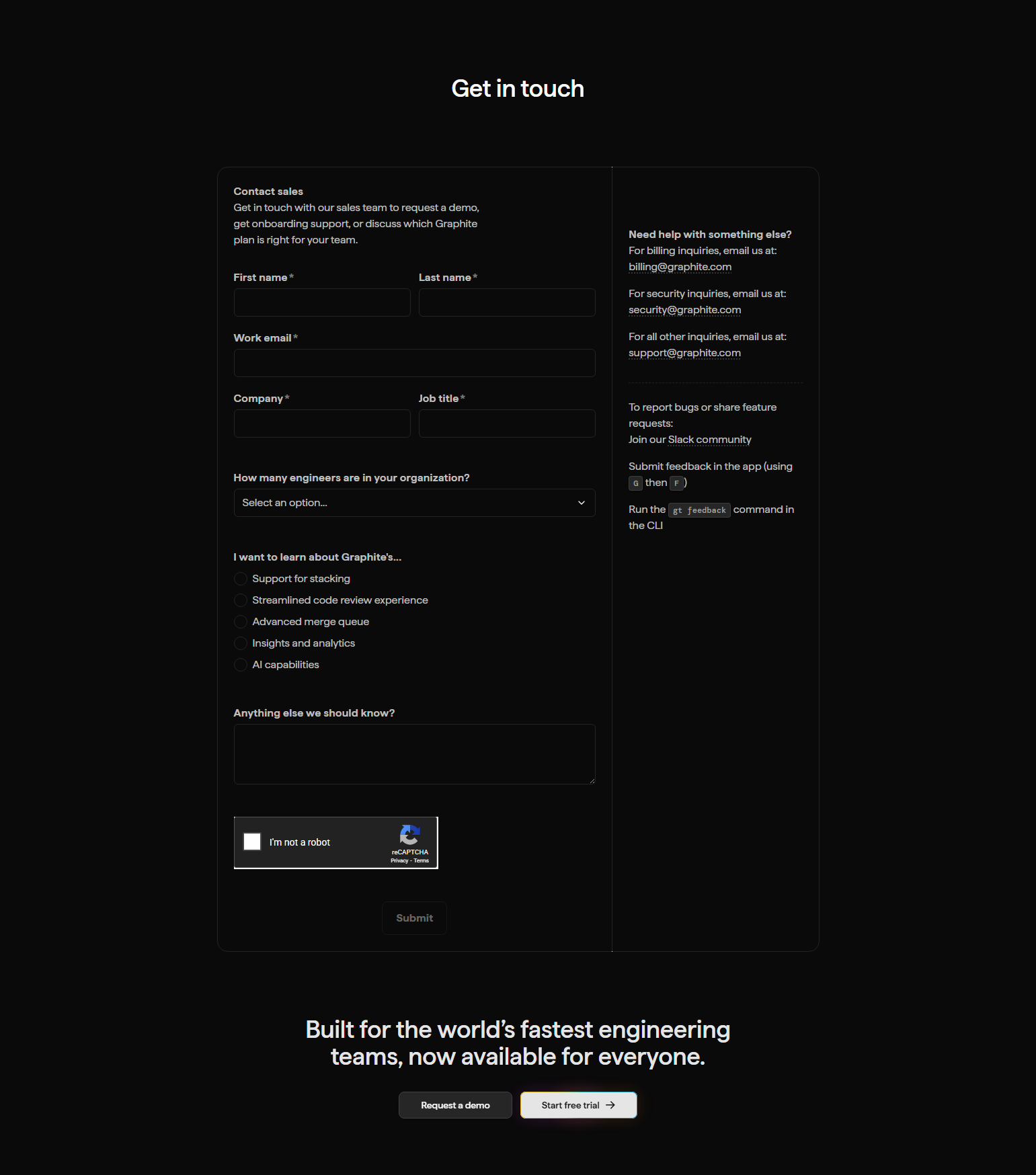 Contact Sales @Graphite