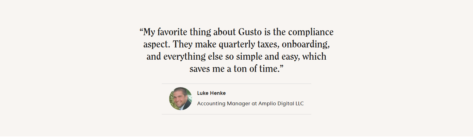 Testimonials Section @Gusto