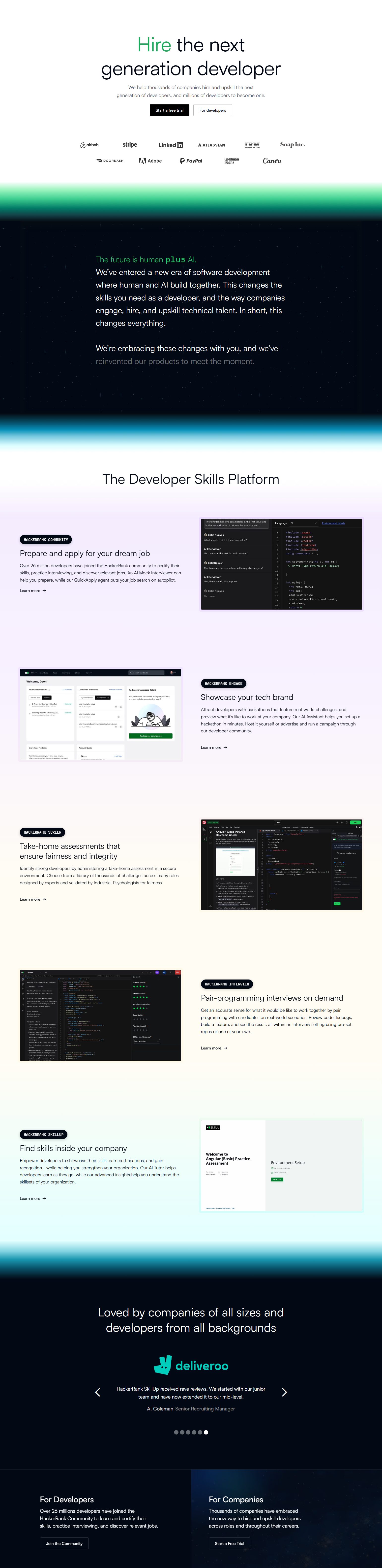 Landing Page @HackerRank