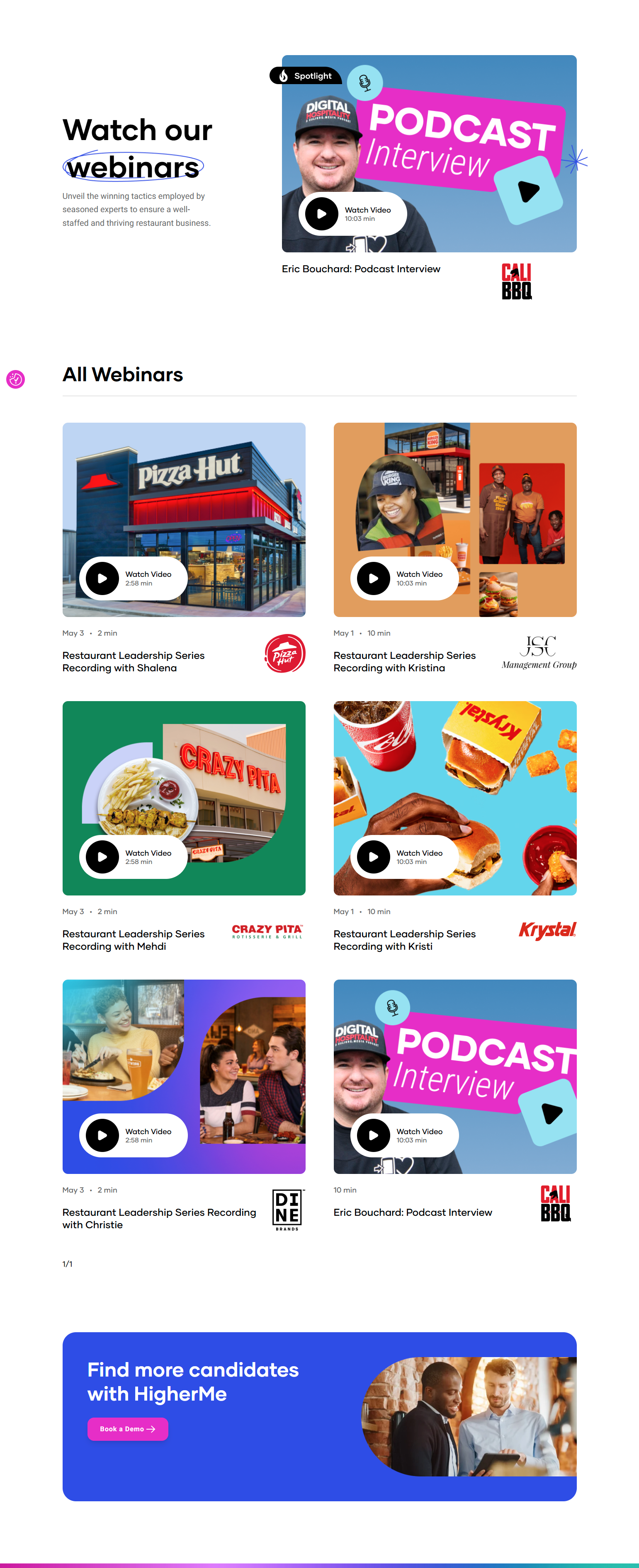 Events / Webinars @HigherMe