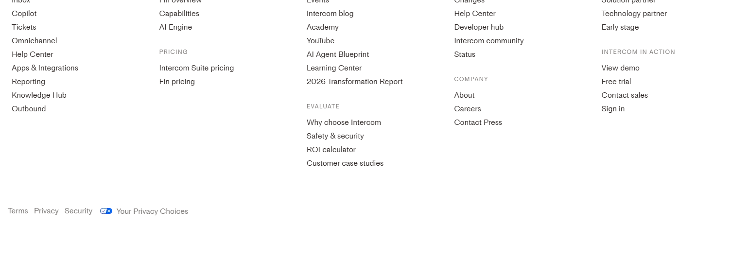 Footer @Intercom