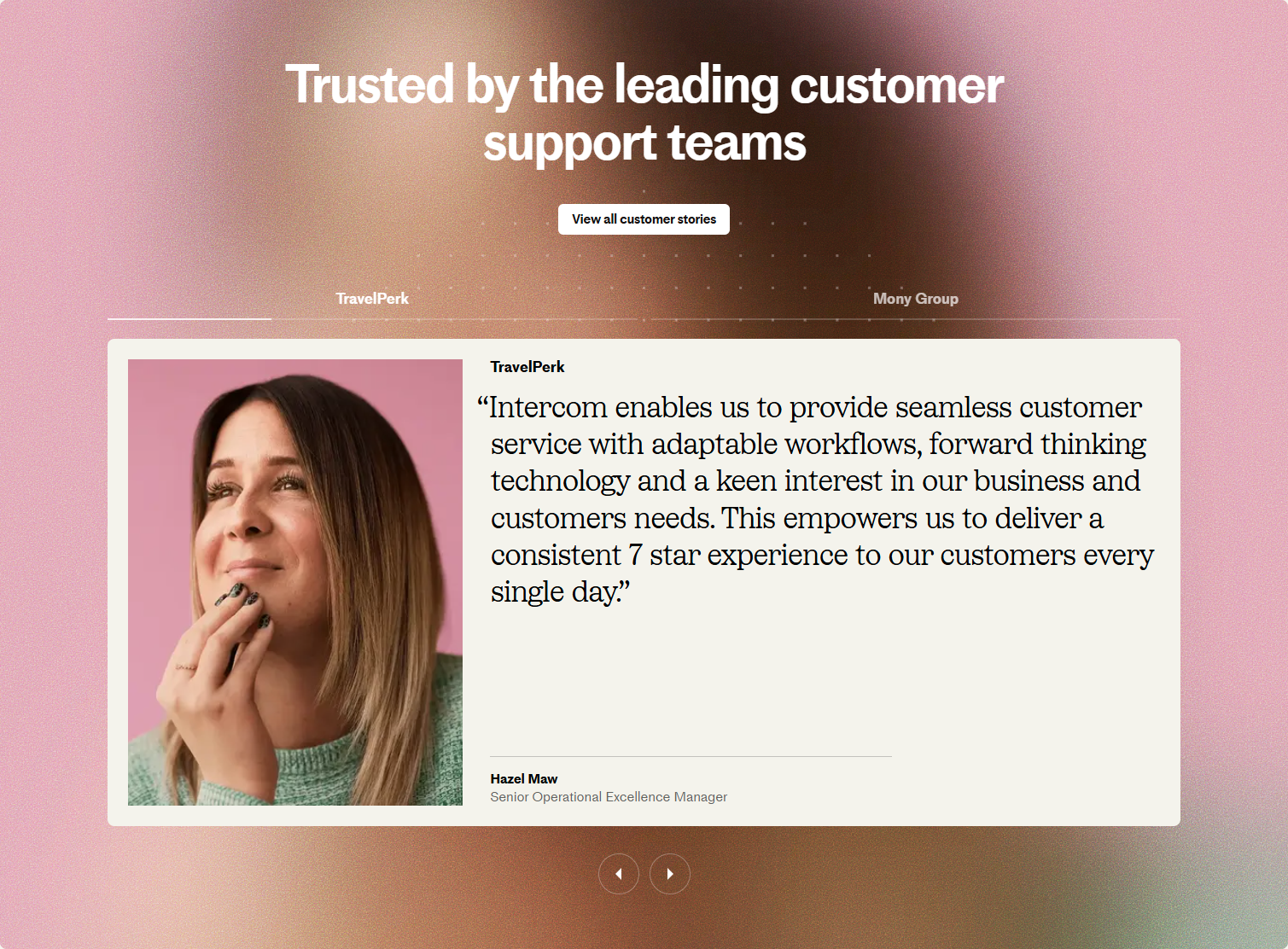 Testimonials Section @Intercom