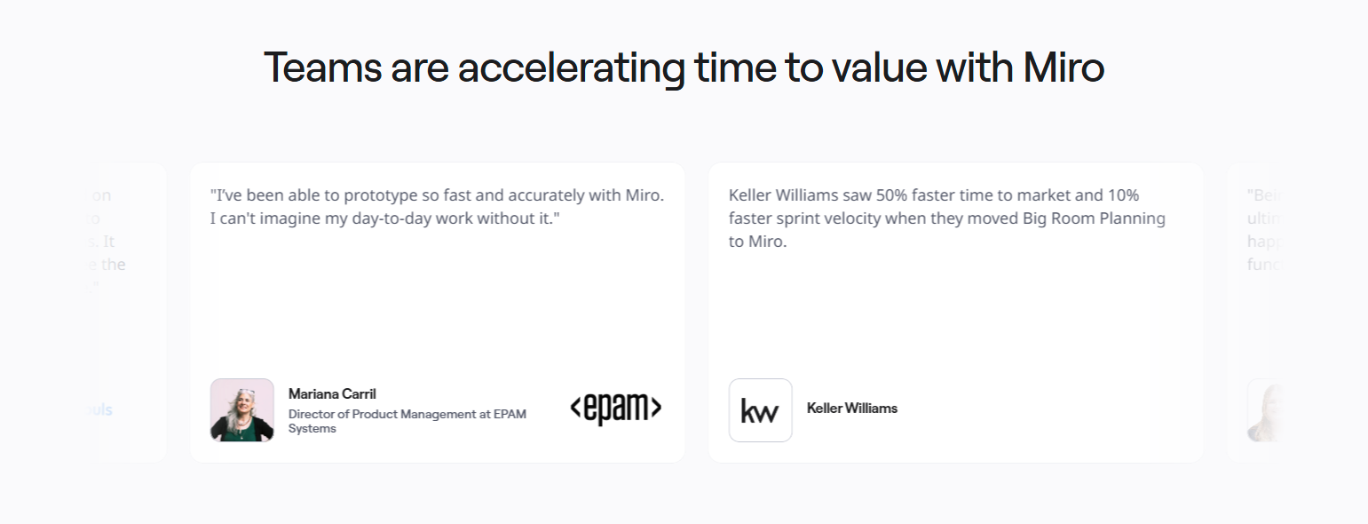 Testimonials Section @Miro