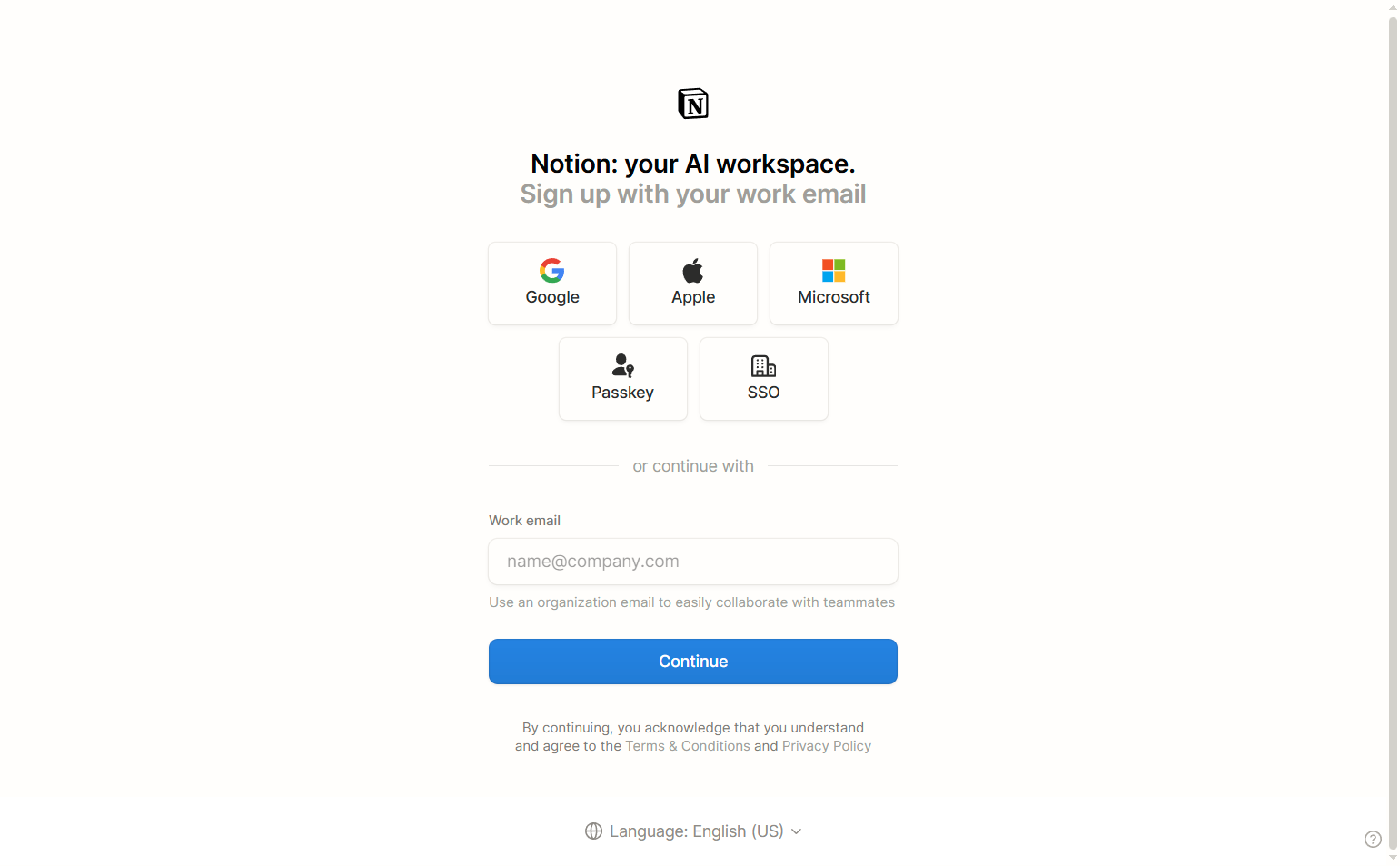 Signup @Notion