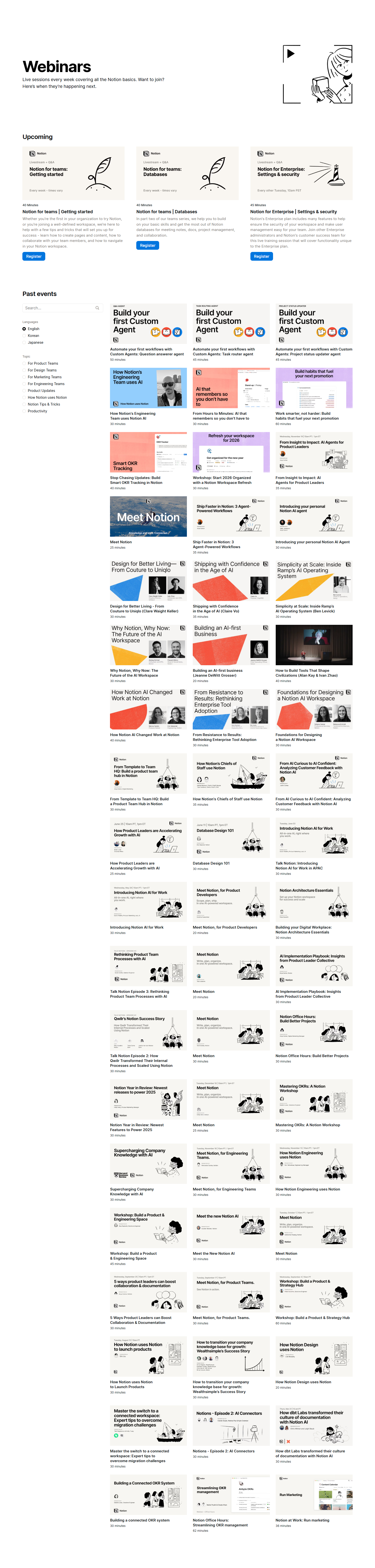 Events / Webinars @Notion