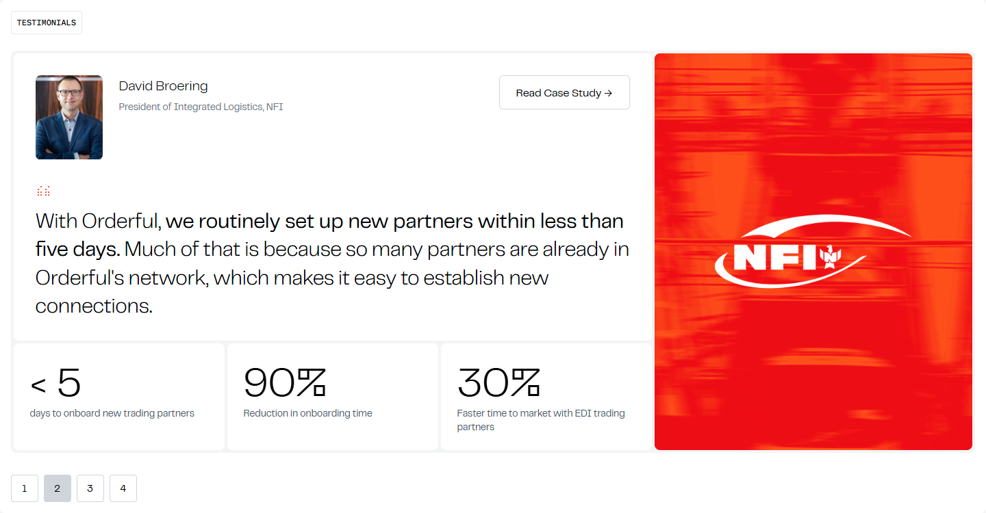 Testimonials Section @Orderful