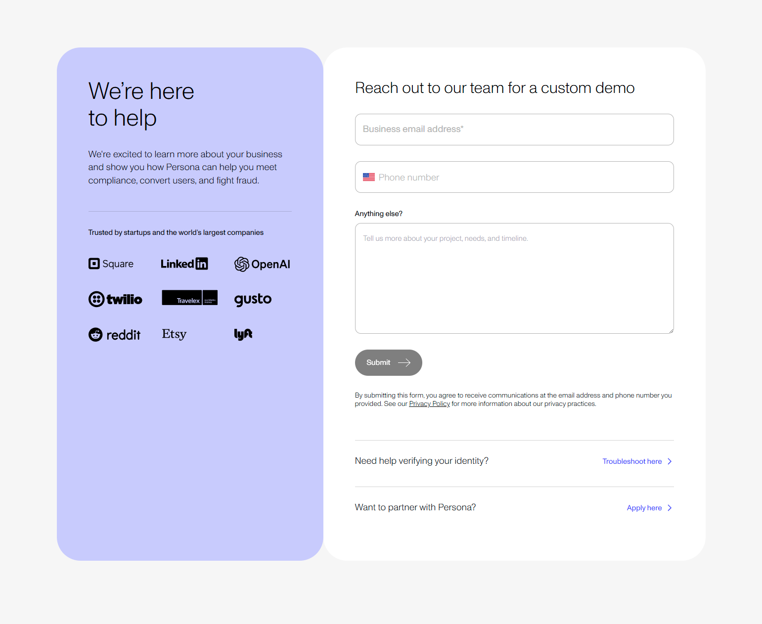 Contact Sales @Persona