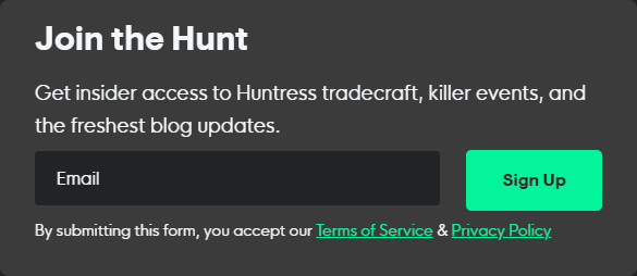 Newsletter Signup @Huntress