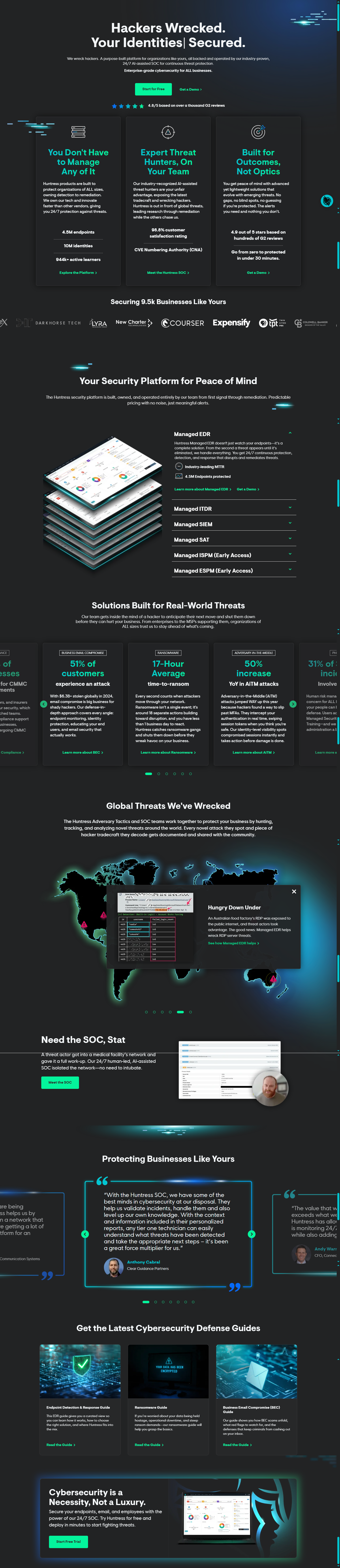 Landing Page @Huntress