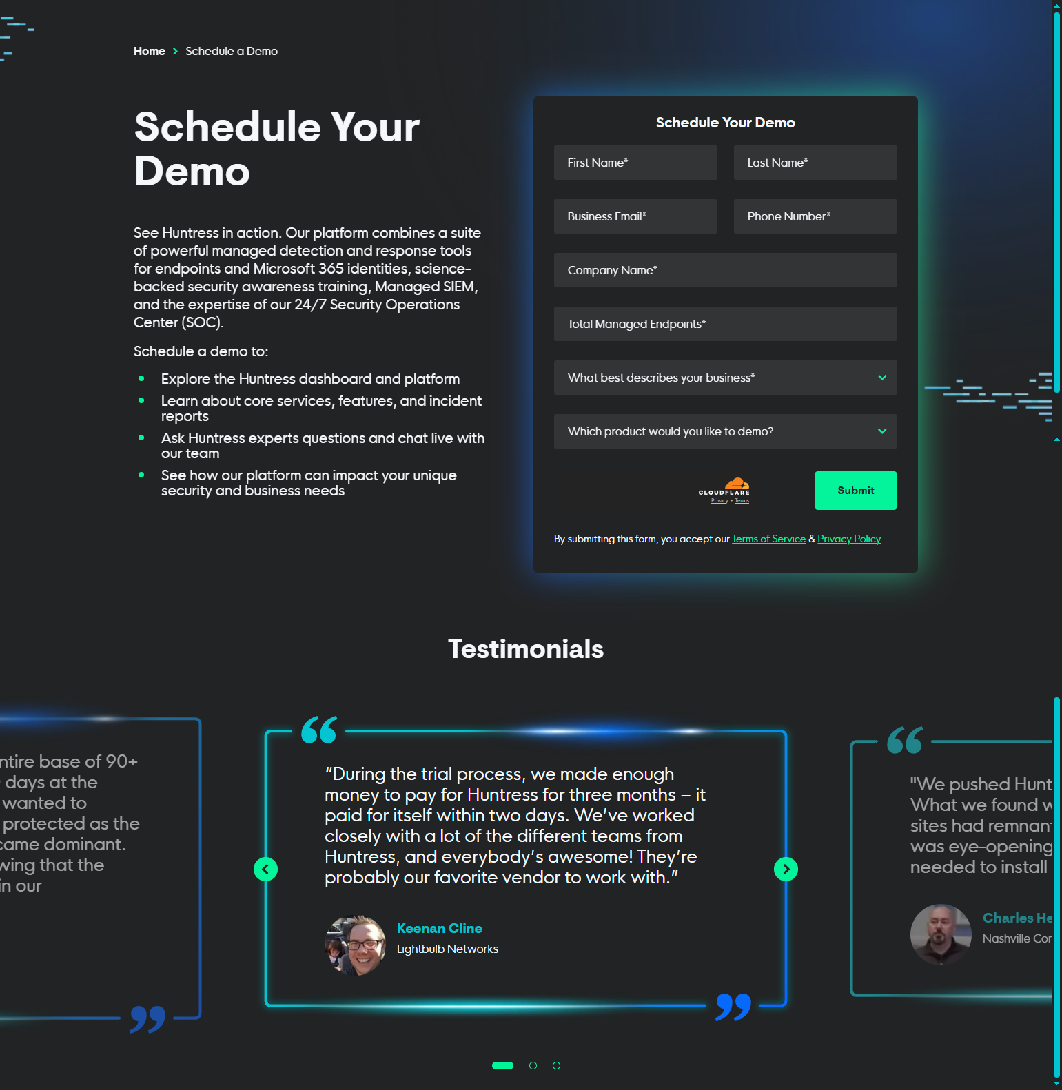 Contact Sales @Huntress