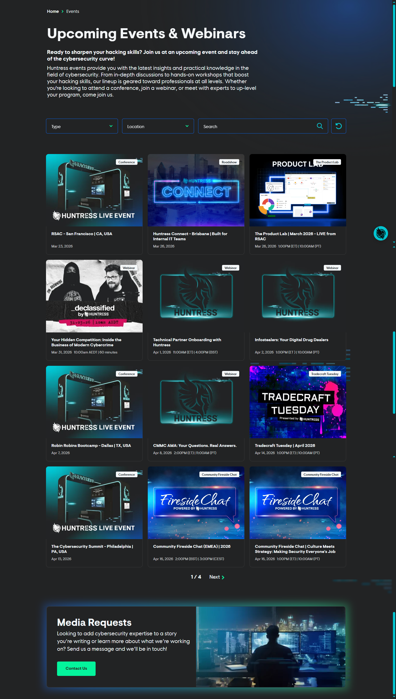 Events / Webinars @Huntress