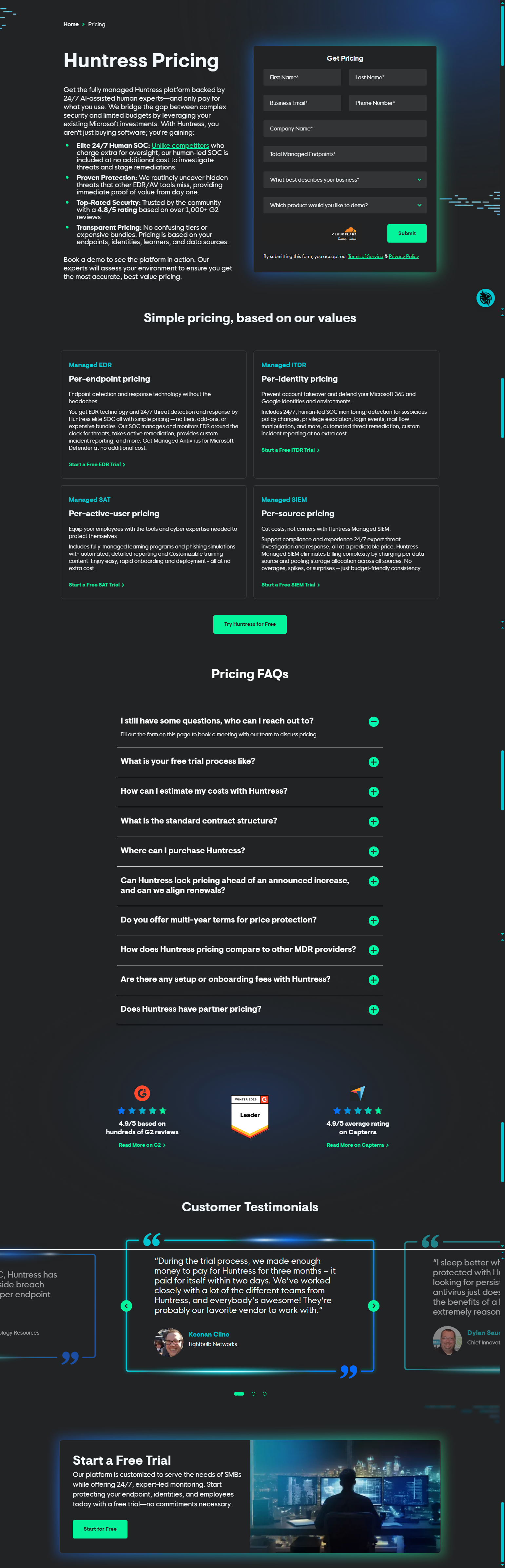Pricing Page @Huntress