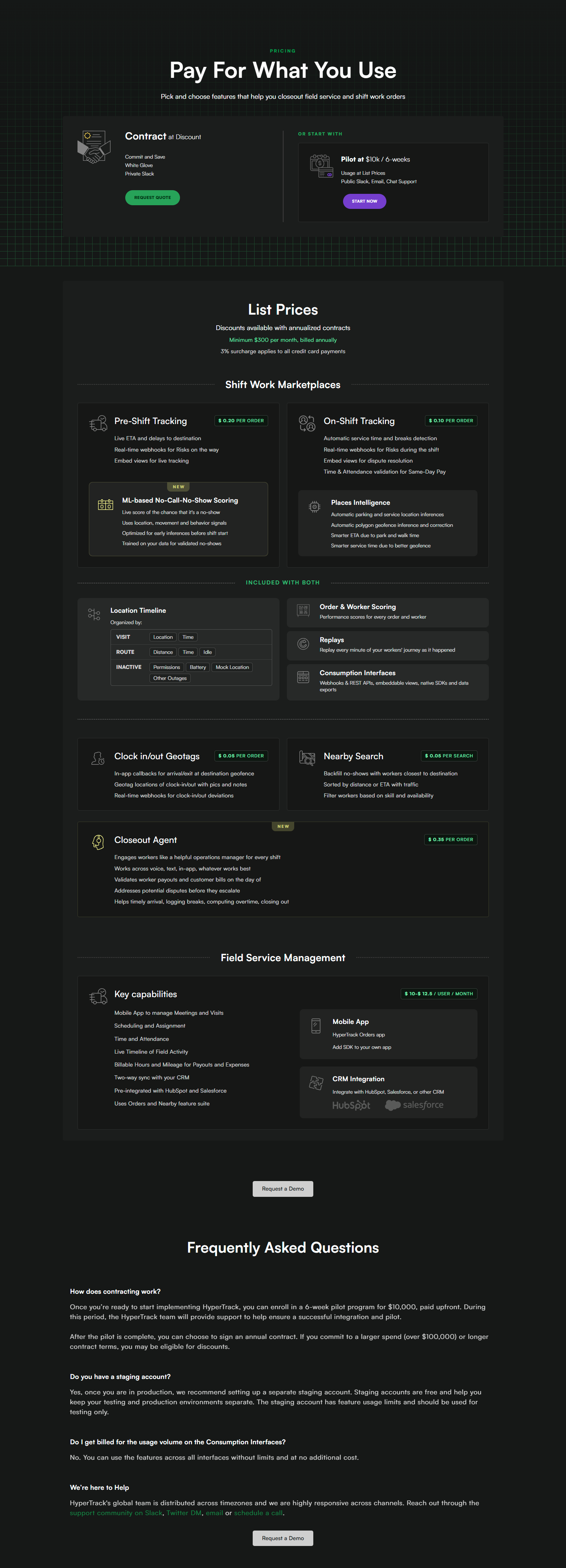Pricing Page @HyperTrack