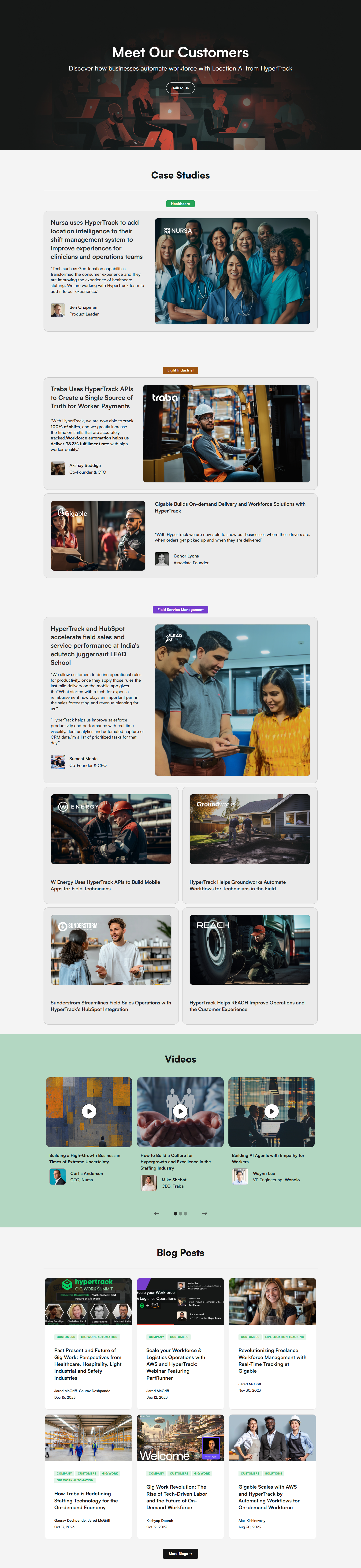 Case Study Index @HyperTrack