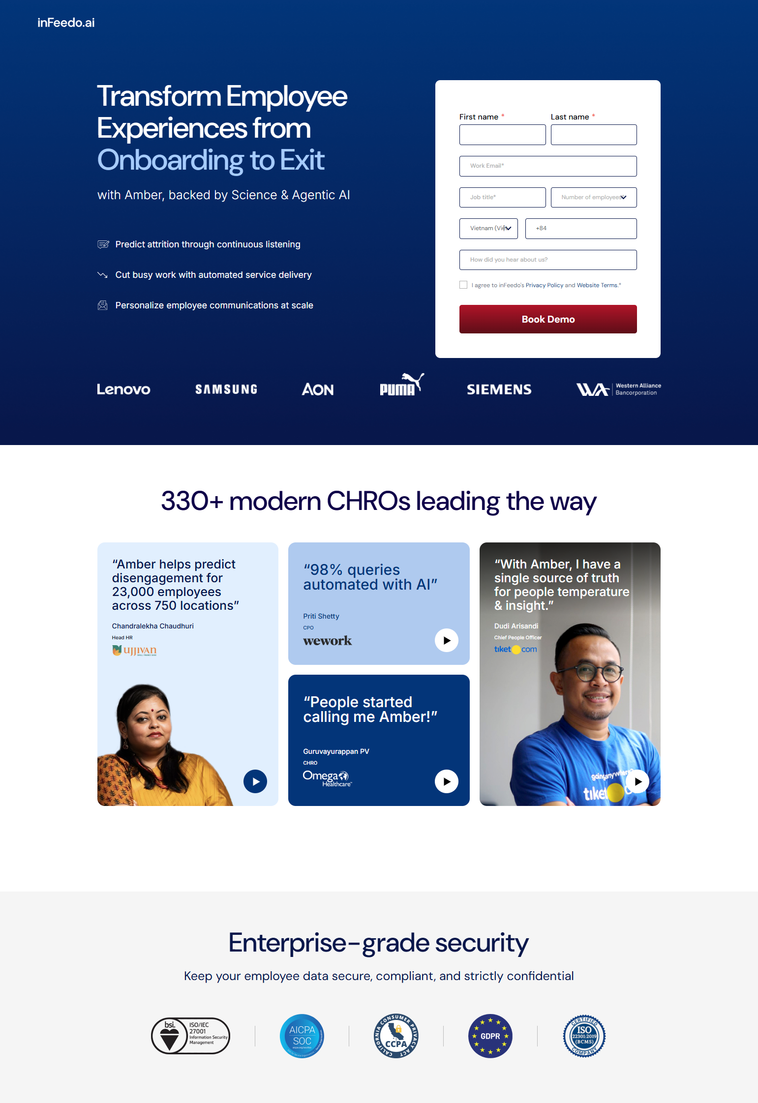 Contact Sales @inFeedo