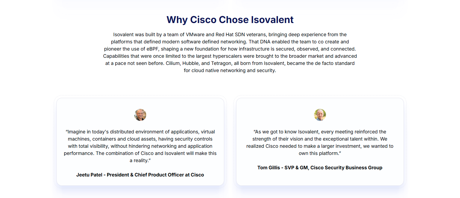 Testimonials Section @Isovalent