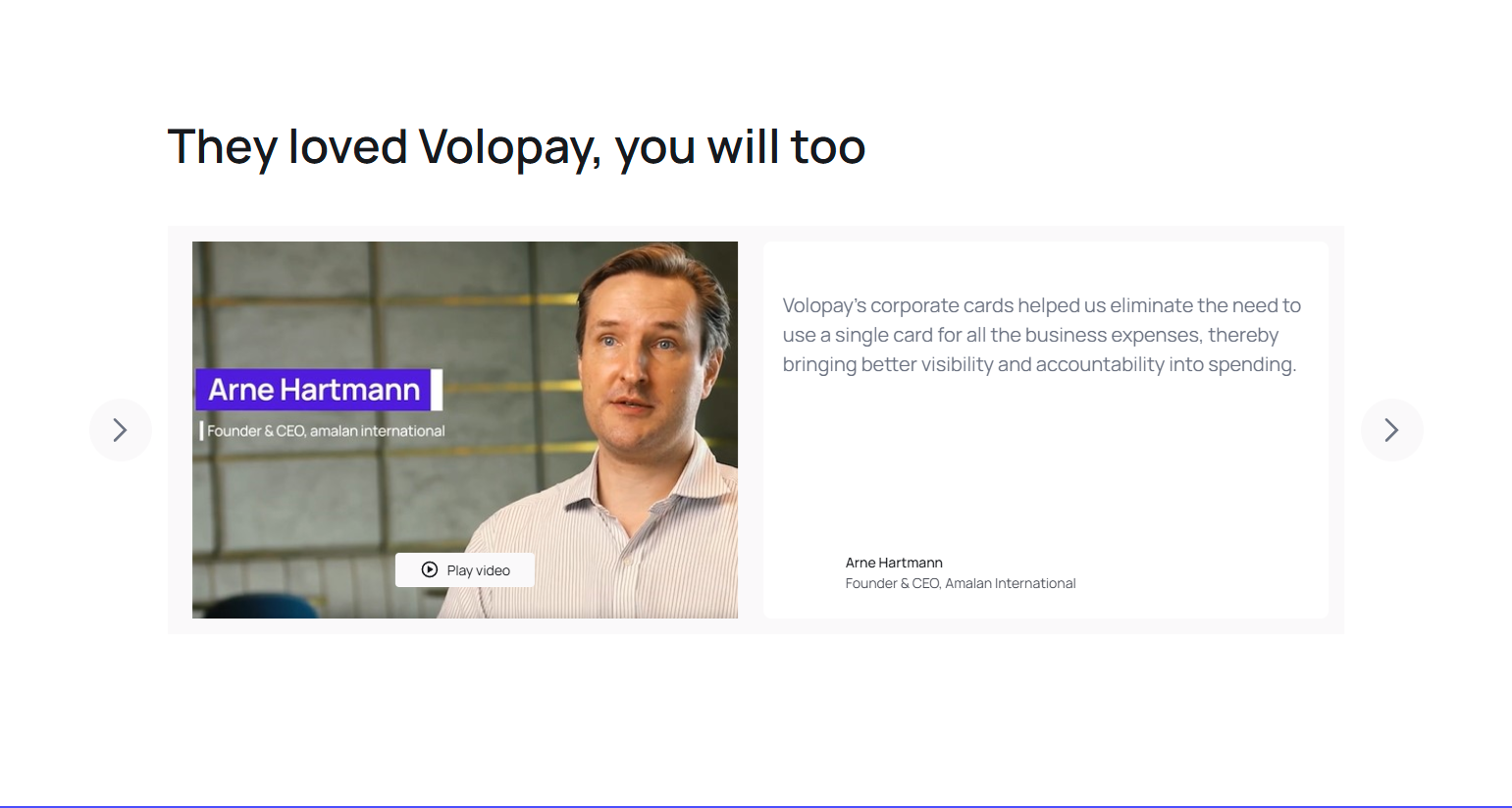 Testimonials Section @Volopay