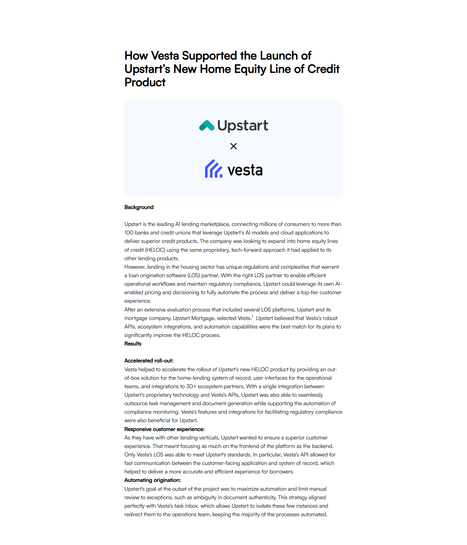 Case Study @Vesta