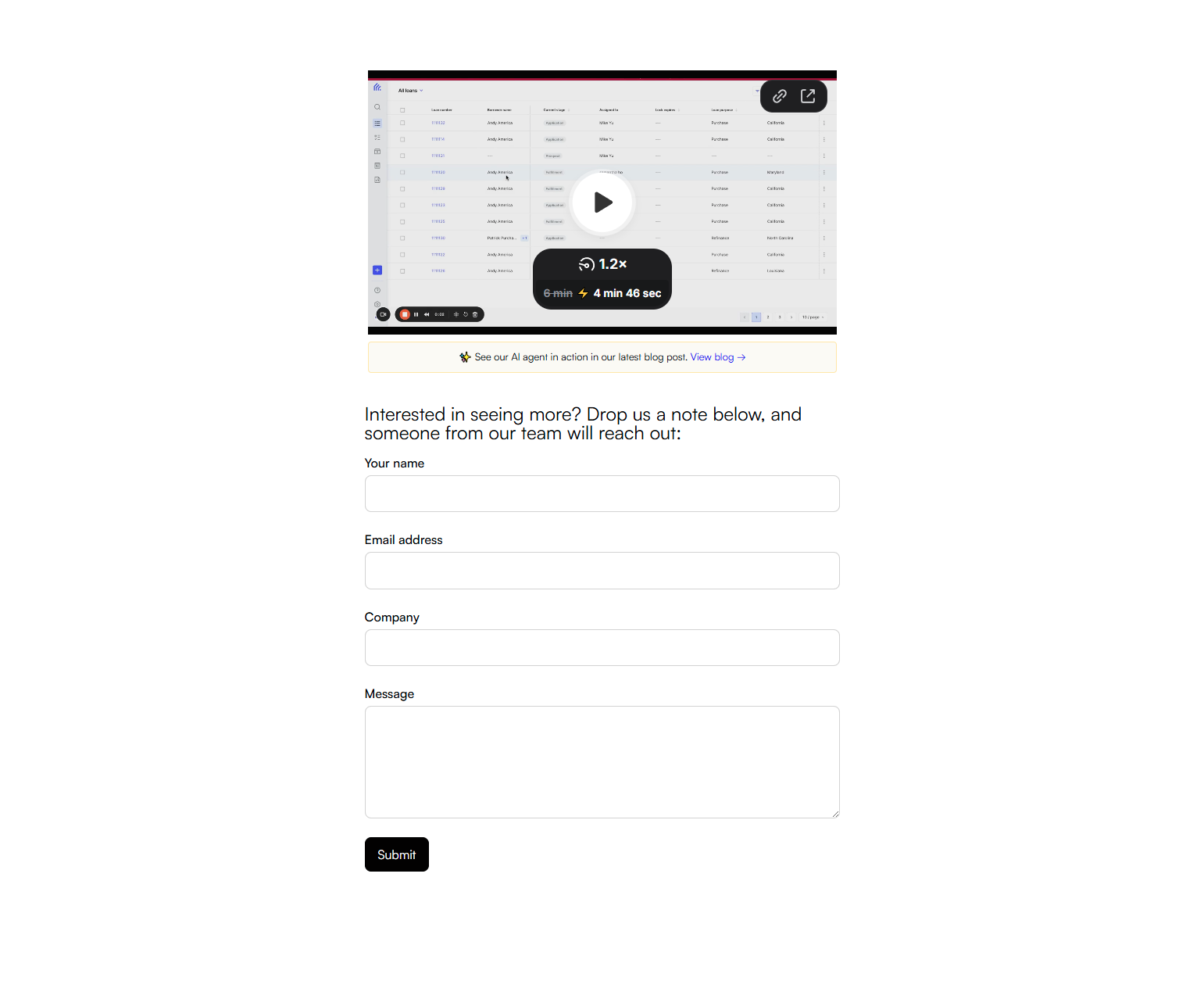 Contact Sales @Vesta