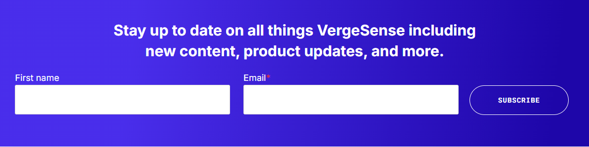 Newsletter Signup @VergeSense