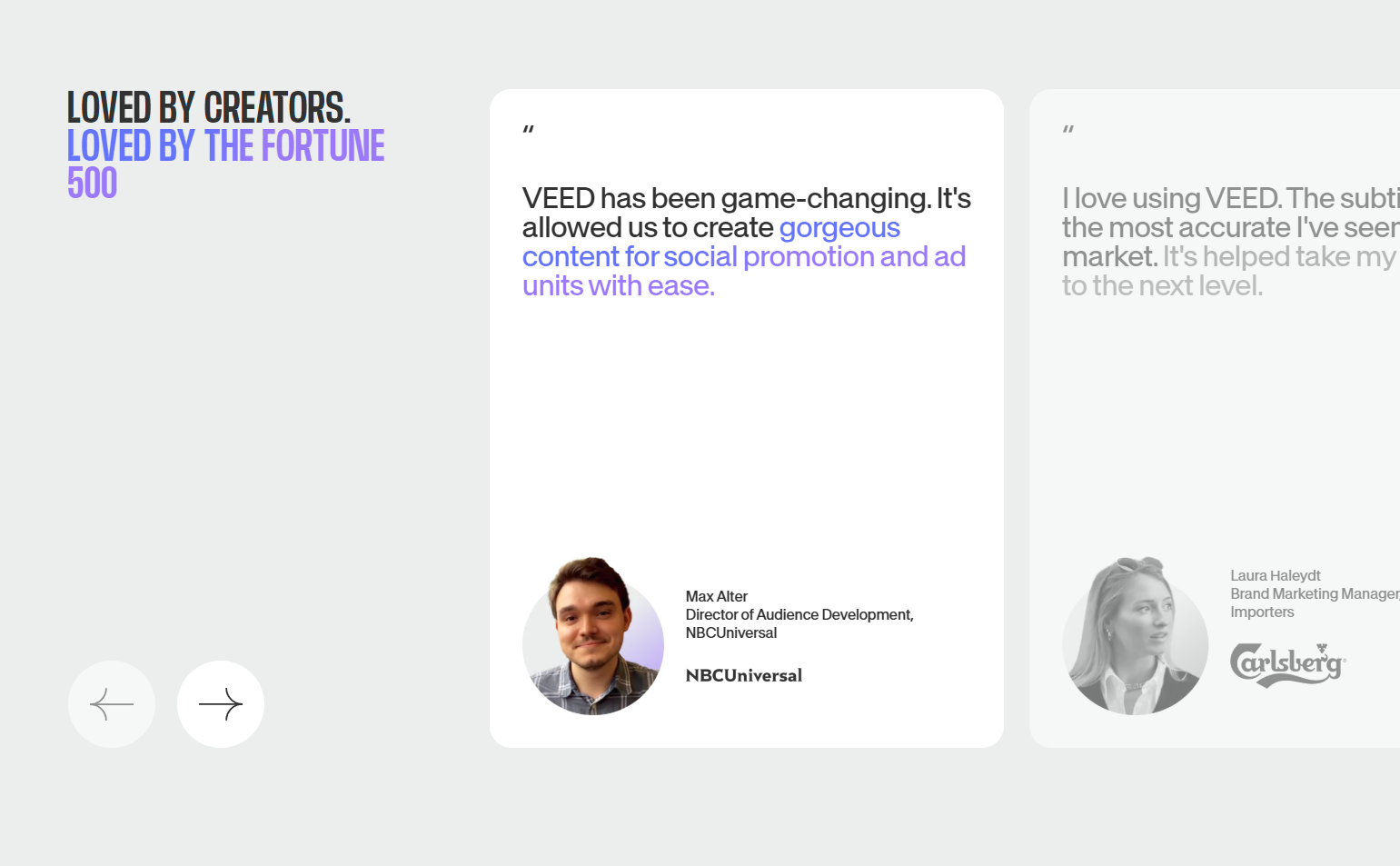 Testimonials Section @VEED