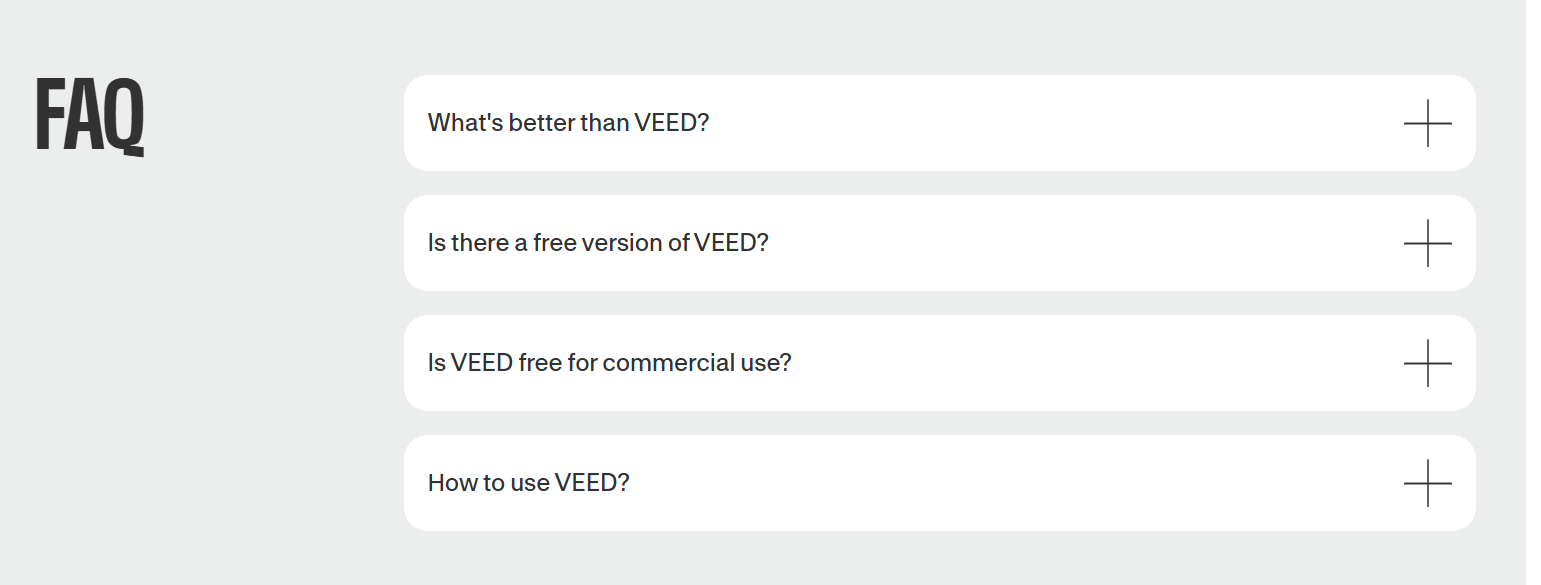 FAQ @VEED