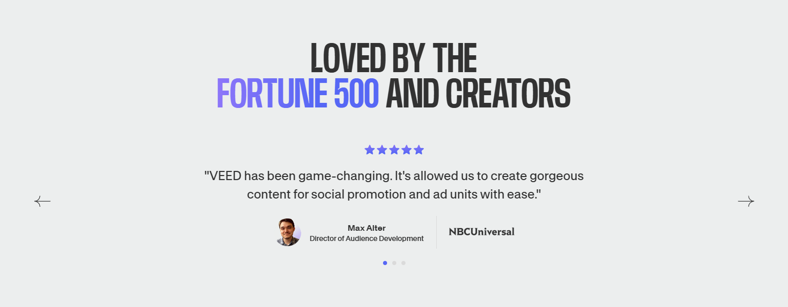 Testimonials Section @VEED