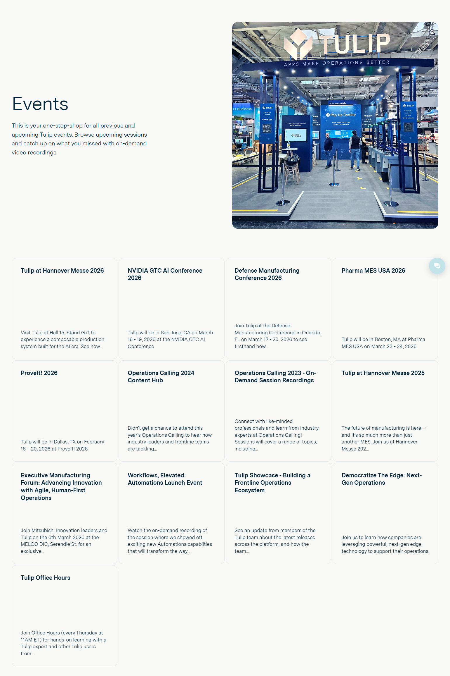 Events / Webinars @Tulip