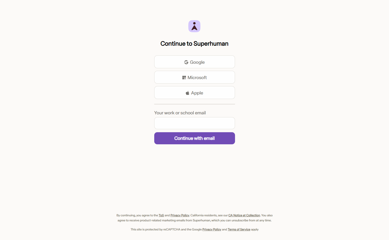 Login @Superhuman