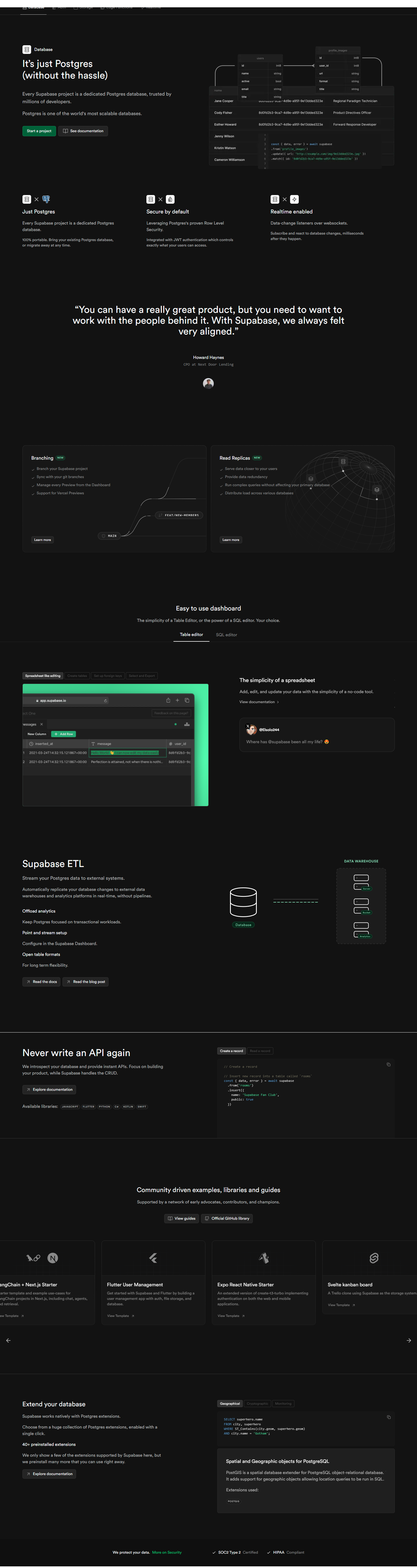 Product Page @Supabase