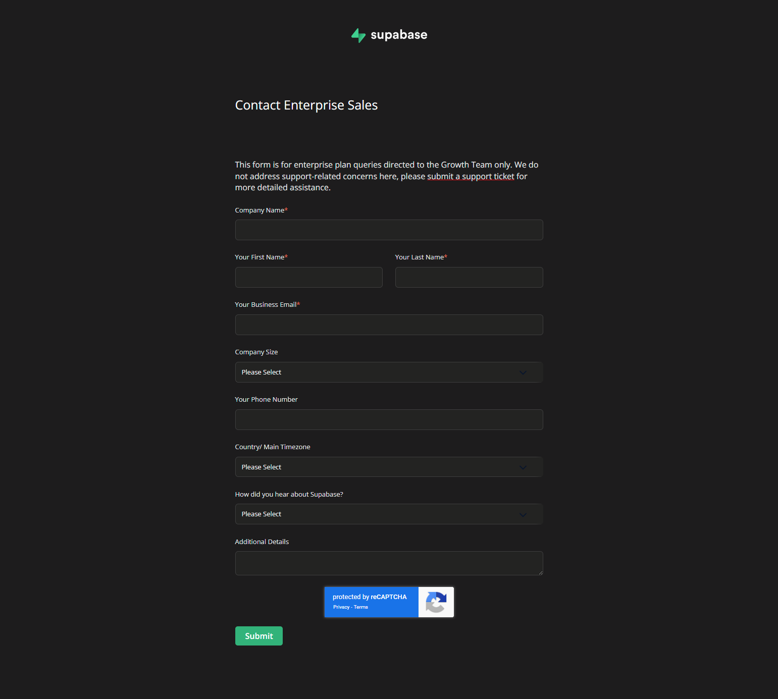 Contact Sales @Supabase