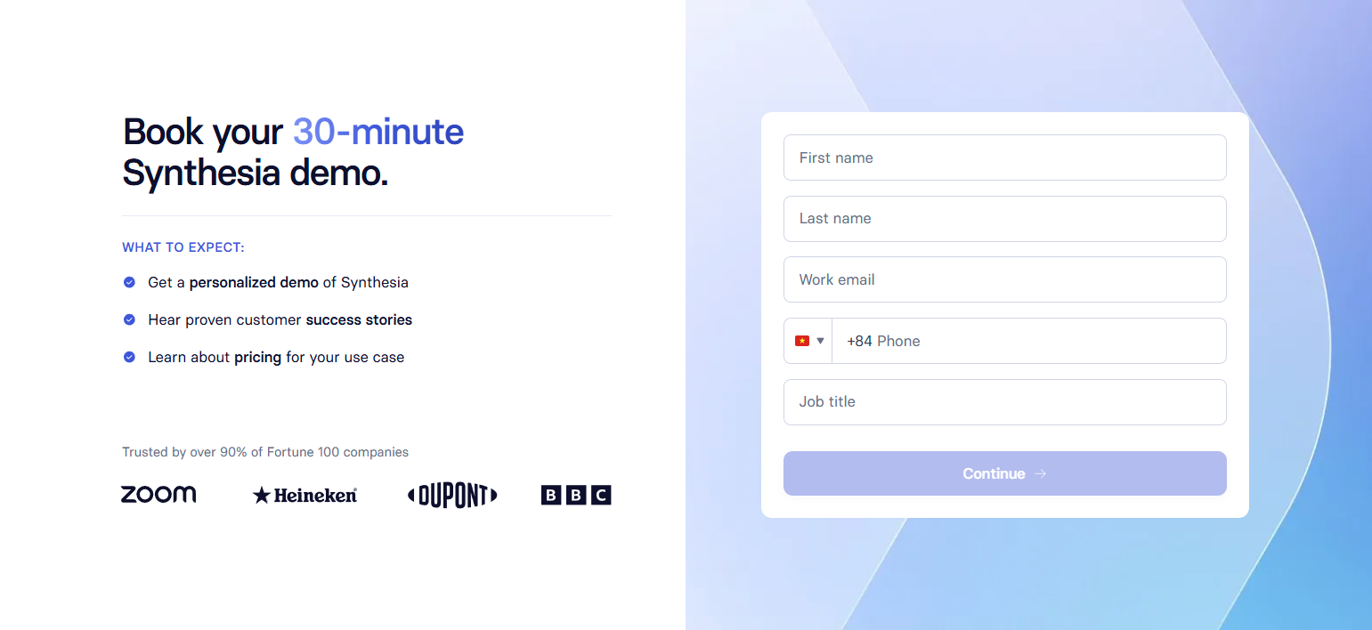 Contact Sales @Synthesia