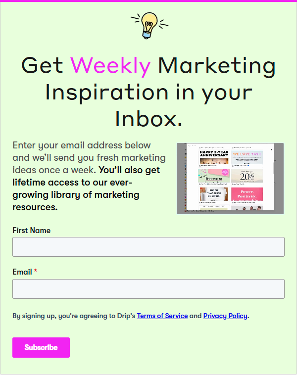 Newsletter Signup @Drip