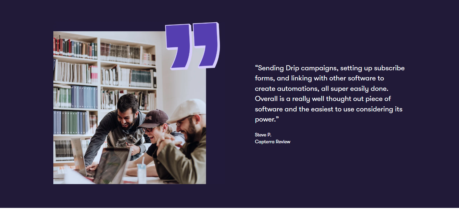 Testimonials Section @Drip