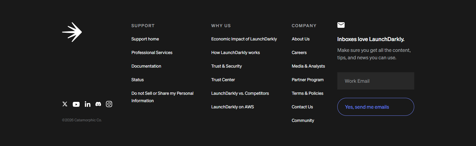Footer @LaunchDarkly