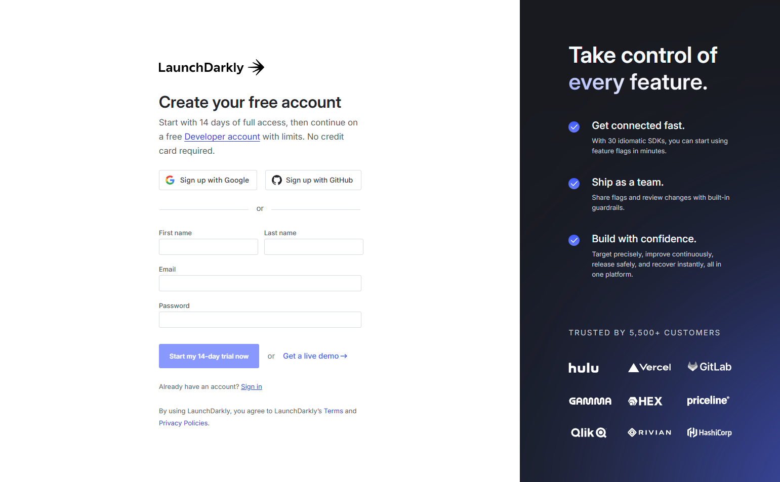 Signup @LaunchDarkly